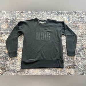 Madewell NOIR Crewneck Sweatshirt in Heathered Black - Size XS